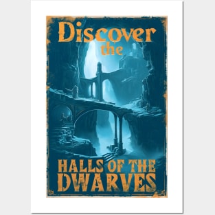 Discover the Halls of the Dwarves - Vintage Travel Poster - Fantasy Posters and Art